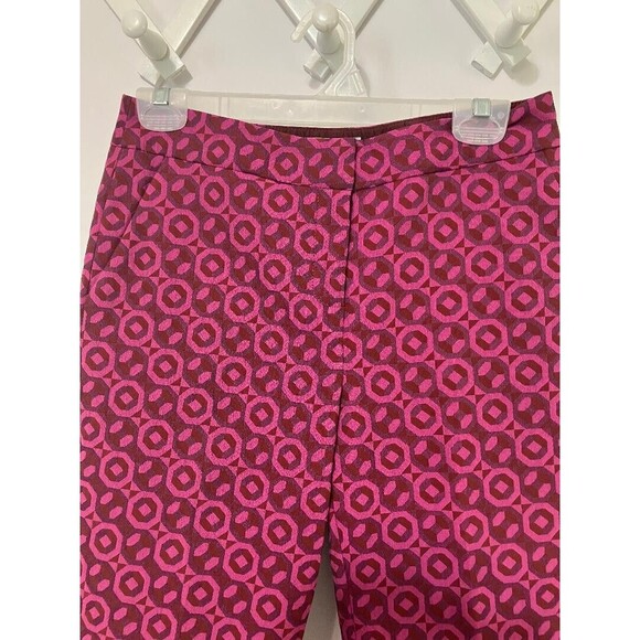 Boden Womans Purple Chino Dress Pants Geometric Paisley Size 4R Romania 27x30 - Picture 2 of 11